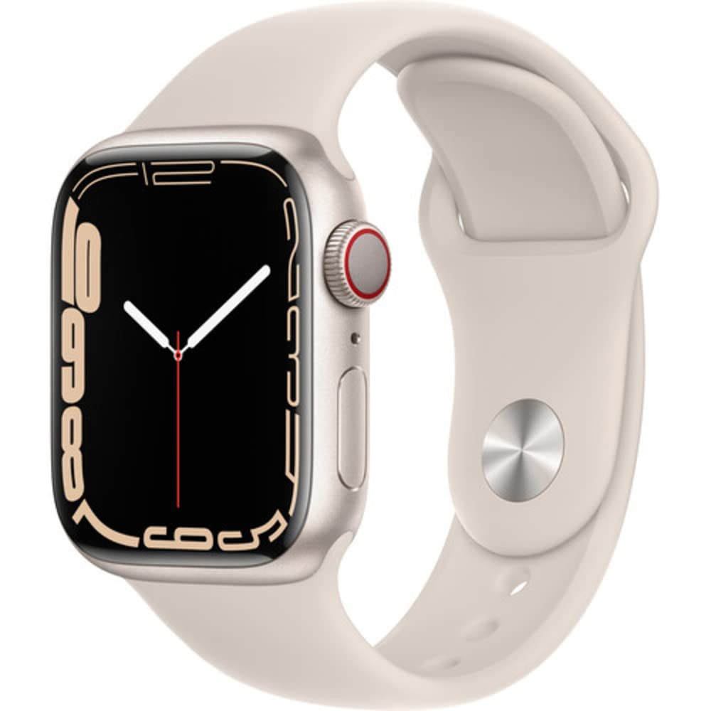 Apple Watch Series 7 (GPS, 41mm) Midnight Aluminum Case with Midnight Sport Band, Regular (Renewed) - Authentic Apple Products.