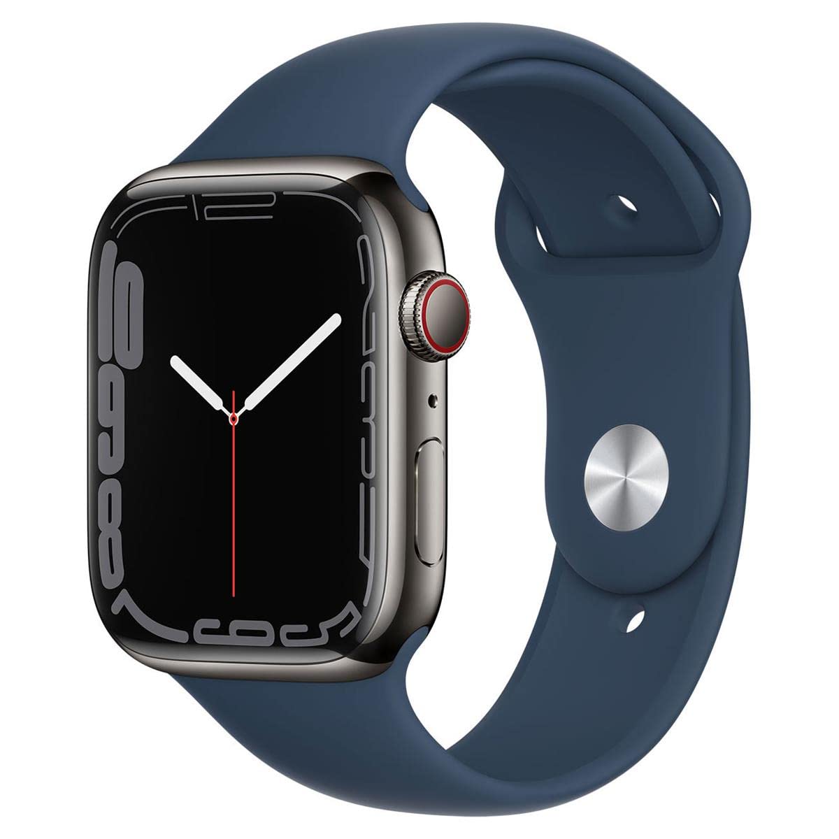 Apple Watch Series 7 (GPS, 41mm) Midnight Aluminum Case with Midnight Sport Band, Regular (Renewed)