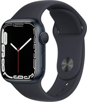 Apple Watch Series 7 (GPS, 41mm) Midnight Aluminum Case with Midnight Sport Band, Regular (Renewed) - Authentic Apple Products.