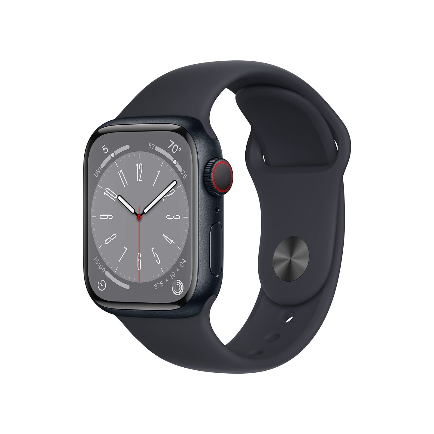 Apple Watch Series 8 (GPS, 45mm) Midnight Aluminum Case with Midnight Sport Band (Renewed Premium) - Authentic Apple Products.