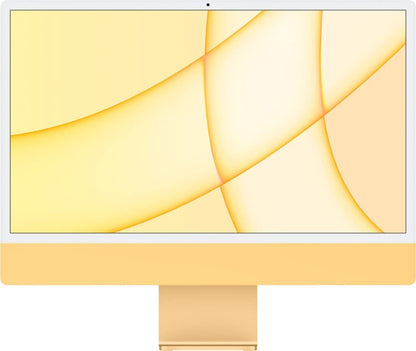 2021 Apple iMac with Apple M1 Chip with 8-core CPU (24-inch, 8GB RAM, 256GB SSD Storage) (QWERTY English) Yellow (Renewed) - Authentic Apple Products.
