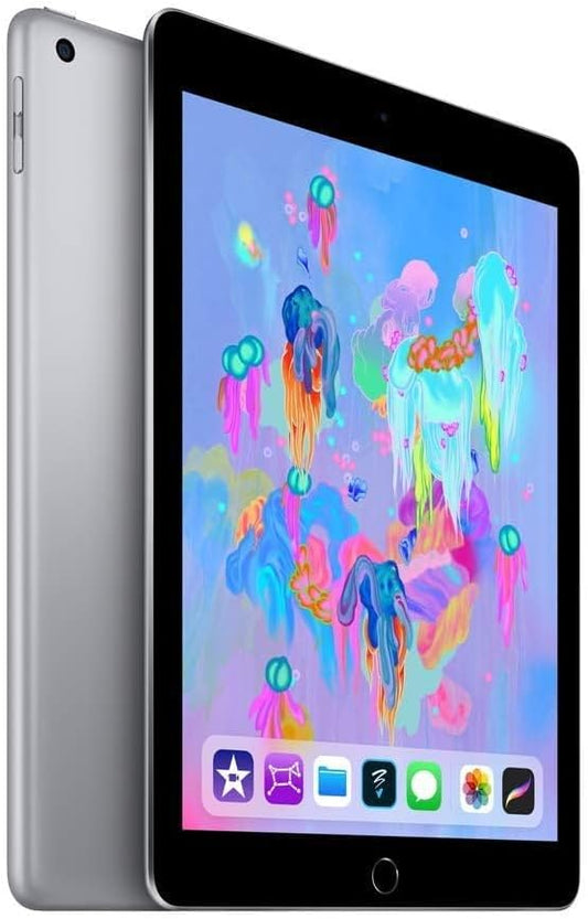 Apple iPad (2018 Model) with Wi-Fi only 32GB Apple 9.7in iPad - Space Gray (Renewed) - Authentic Apple Products.