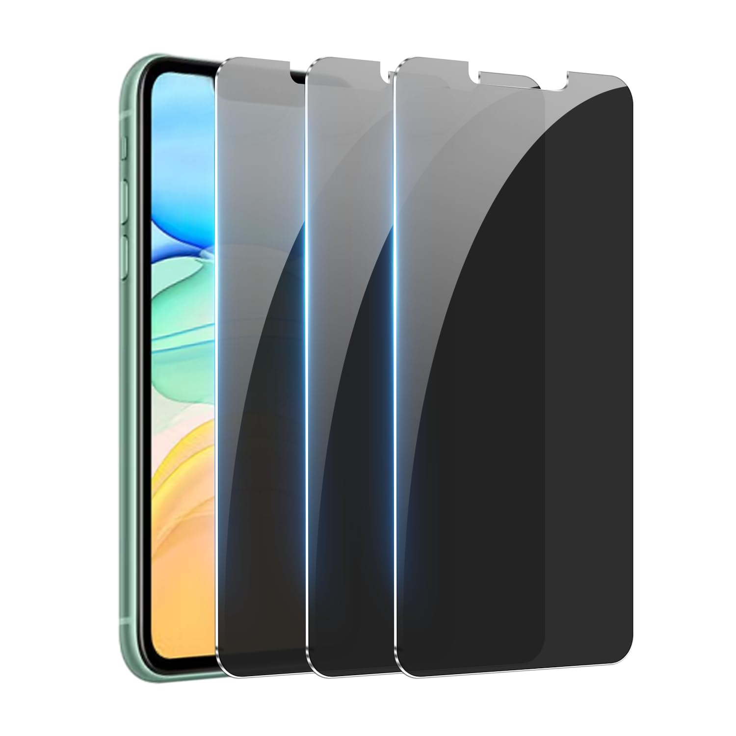 PEHAEL 3+3Pack for iPhone 16 Privacy Screen Protector with Camera Lens Protector Full Coverage Anti-Spy Tempered Glass Film 9H Hardness Easy Installation Bubble Free [6.1 inch]
