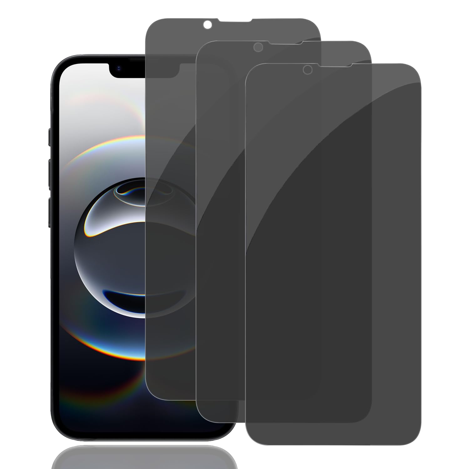 PEHAEL 3+3Pack for iPhone 16 Privacy Screen Protector with Camera Lens Protector Full Coverage Anti-Spy Tempered Glass Film 9H Hardness Easy Installation Bubble Free [6.1 inch]