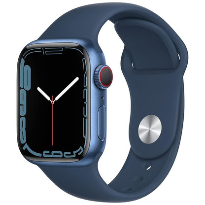 Apple Watch Series 7 (GPS, 41mm) Midnight Aluminum Case with Midnight Sport Band, Regular (Renewed) - Authentic Apple Products.