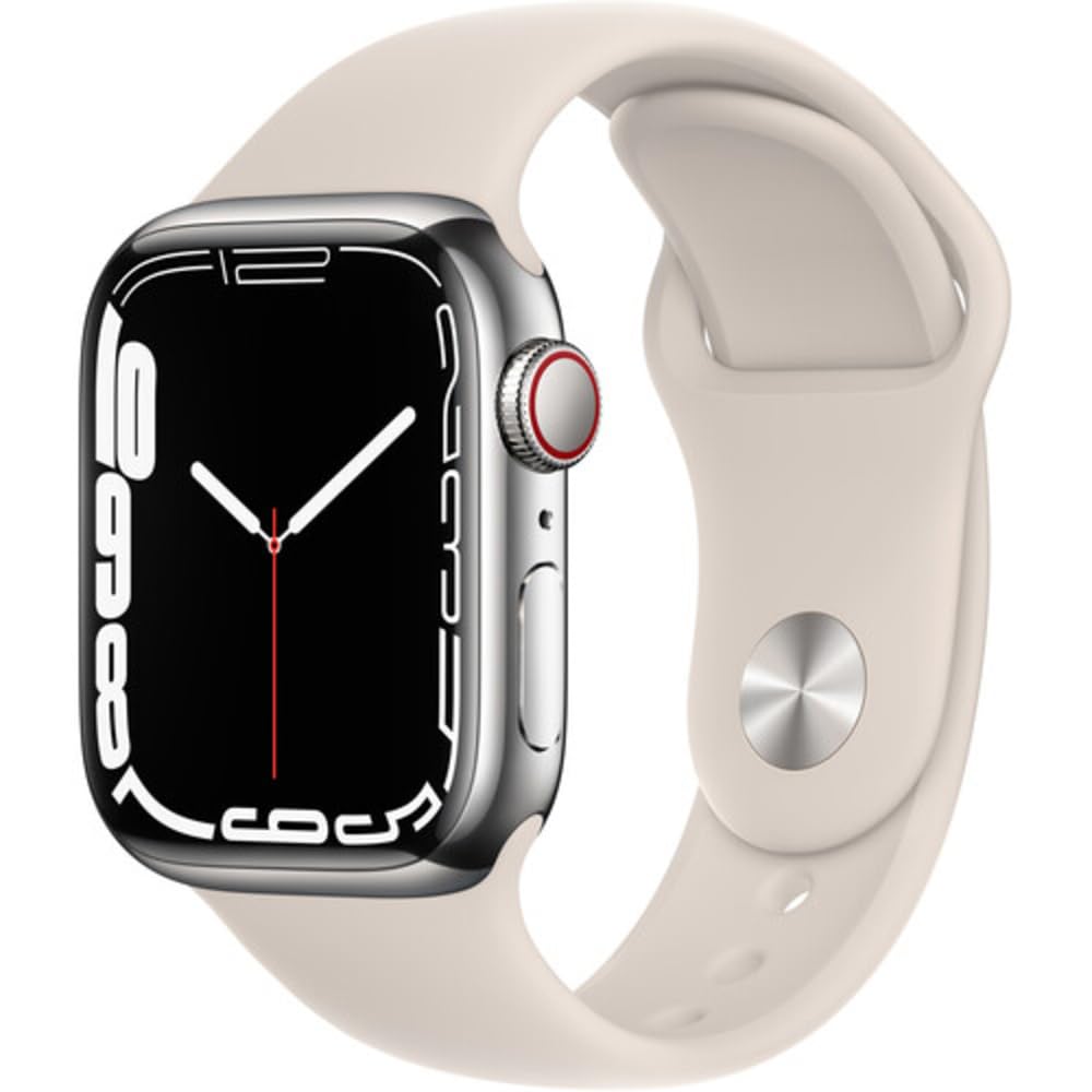 Apple Watch Series 7 (GPS, 41mm) Midnight Aluminum Case with Midnight Sport Band, Regular (Renewed)