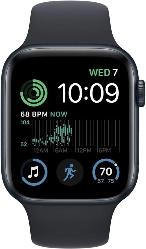 Apple Watch SE (2nd Gen) (GPS + Cellular, 40mm) - Midnight Aluminum Case with Midnight Sport Band, M/L (Renewed) - Authentic Apple Products.