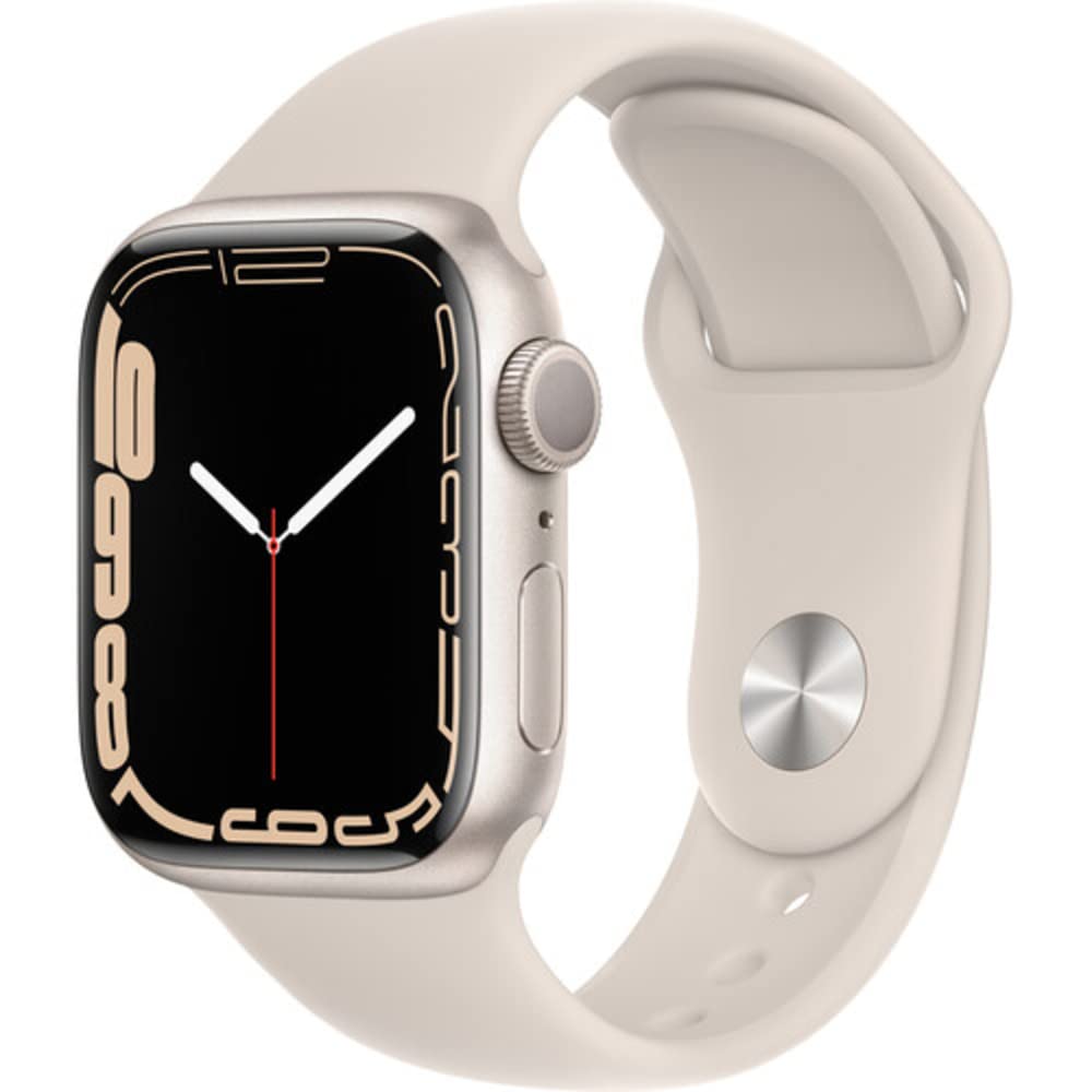 Apple Watch Series 7 (GPS, 41mm) Midnight Aluminum Case with Midnight Sport Band, Regular (Renewed)
