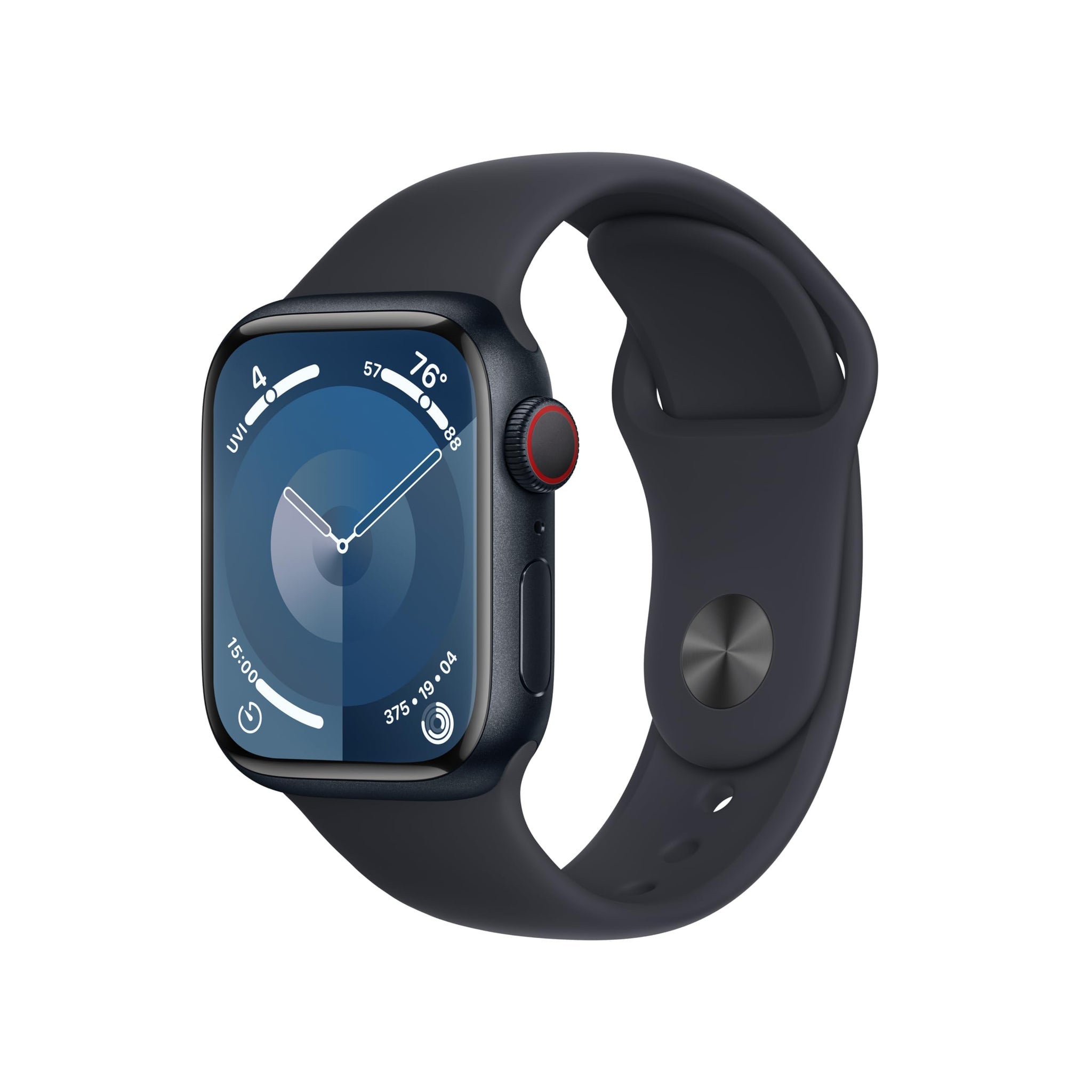 Apple Watch Series 9 [GPS 45mm] Midnight Aluminum Case with Midnight Sport Band, S/M (Renewed)