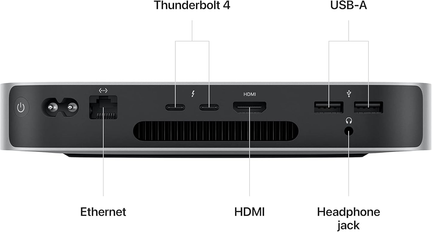 Apple 2023 Mac Mini Desktop Computer with Apple M2 chip with 8‑core CPU and 10‑core GPU, 8GB Unified Memory, 256GB SSD Storage, Gigabit Ethernet. Works with iPhone/iPad - Authentic Apple Products.