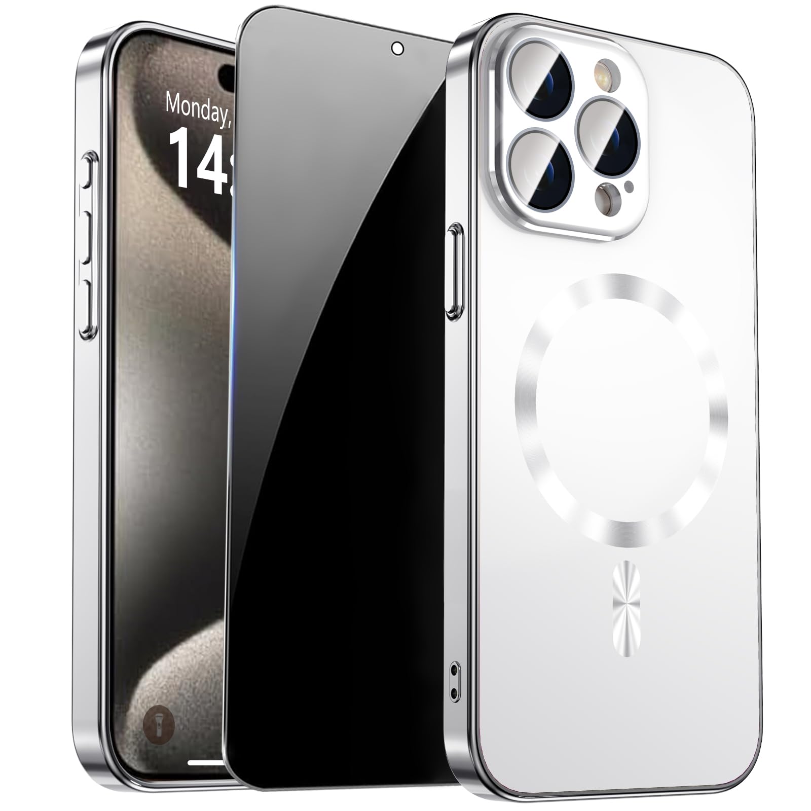 Magnetic for iPhone 14 Pro Max Case with Privacy Screen Protector & Built-in Camera Protection Cover for iPhone 14 Pro Max, Compatible with MagSafe Phone Case for iPhone 14 ProMax, Black - Authentic Apple Products.