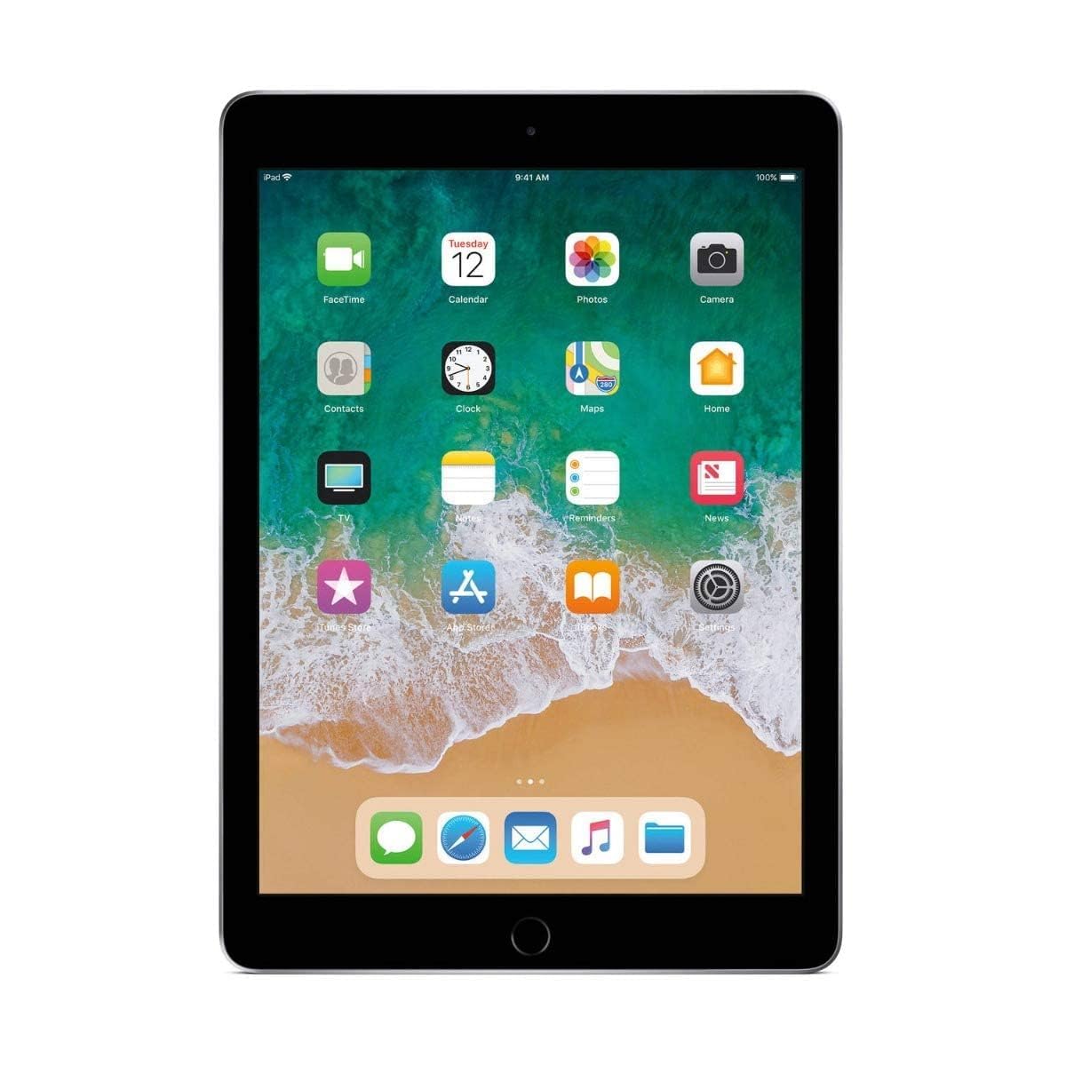 Apple iPad (2018 Model) with Wi-Fi only 32GB Apple 9.7in iPad - Space Gray (Renewed) - Authentic Apple Products.