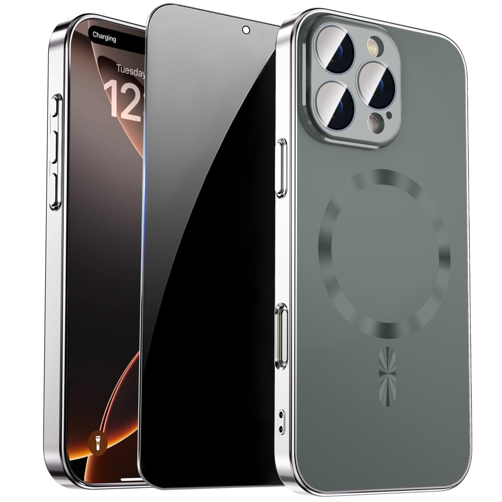 Magnetic for iPhone 14 Pro Max Case with Privacy Screen Protector & Built-in Camera Protection Cover for iPhone 14 Pro Max, Compatible with MagSafe Phone Case for iPhone 14 ProMax, Black - Authentic Apple Products.