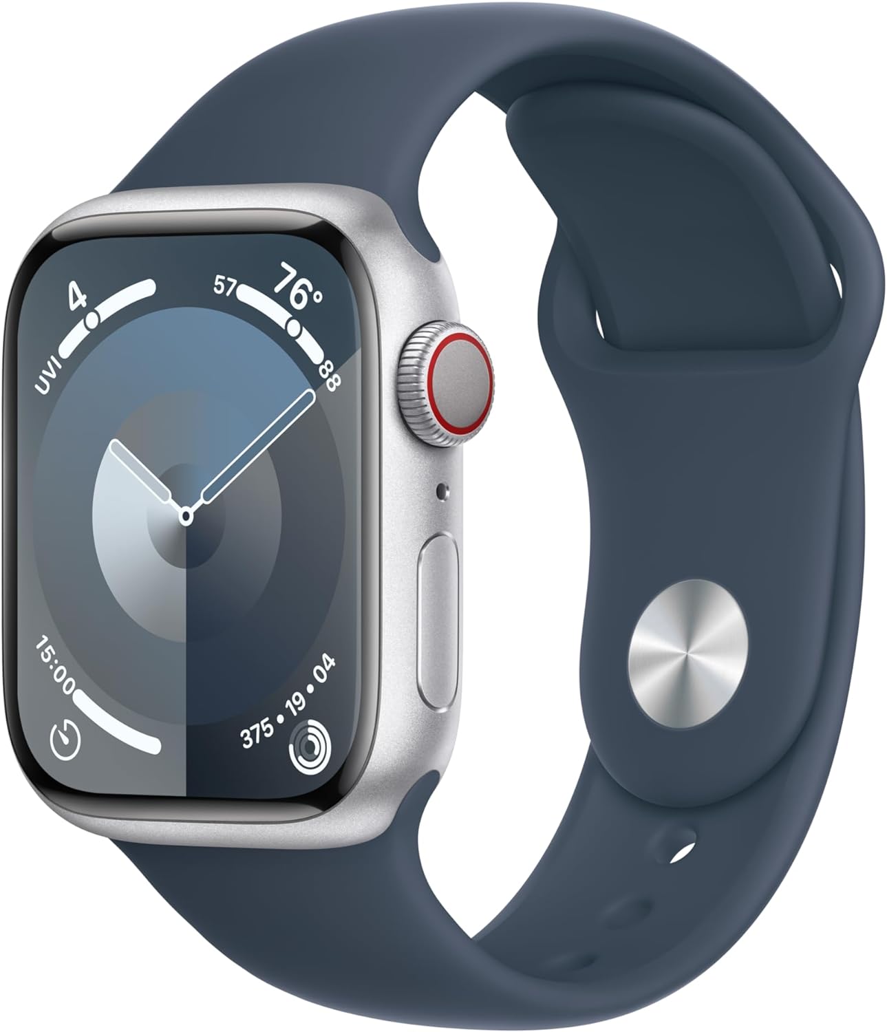 Apple Watch Series 9 [GPS 45mm] Midnight Aluminum Case with Midnight Sport Band, S/M (Renewed) - Authentic Apple Products.