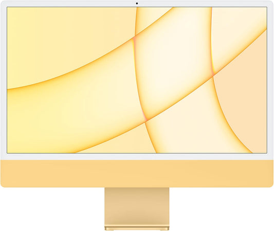 2021 Apple iMac with Apple M1 Chip with 8-core CPU (24-inch, 8GB RAM, 256GB SSD Storage) (QWERTY English) Yellow (Renewed) - Authentic Apple Products.