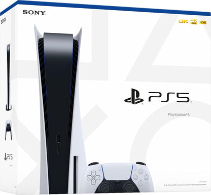 Playstation 5 Disc Version PS5 Console - 4K-TV Gaming, 120Hz 8K Output, 16GB GDDR6, 825GB SSD, WiFi 6, Bluetooth ~5.1 (Renewed)