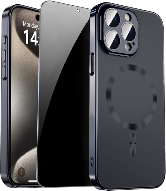 Magnetic for iPhone 14 Pro Max Case with Privacy Screen Protector & Built-in Camera Protection Cover for iPhone 14 Pro Max, Compatible with MagSafe Phone Case for iPhone 14 ProMax, Black - Authentic Apple Products.