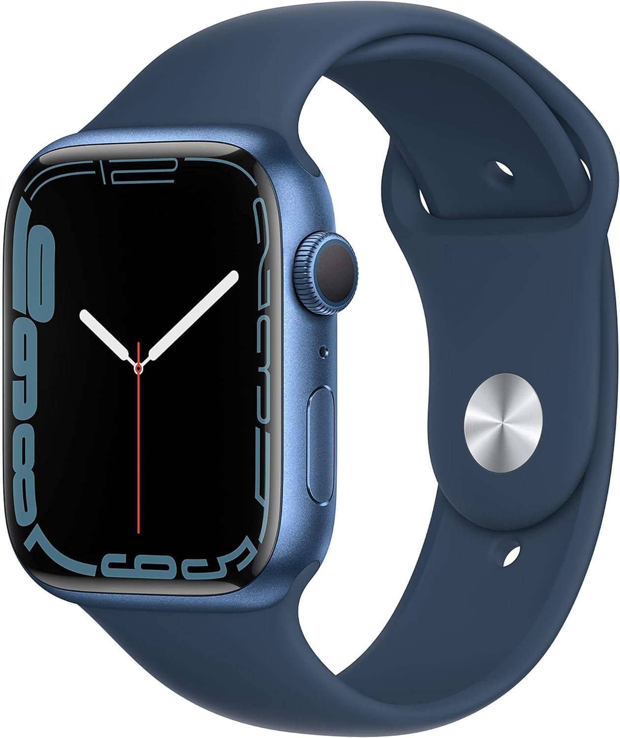 Apple Watch Series 7 (GPS, 41mm) Midnight Aluminum Case with Midnight Sport Band, Regular (Renewed) - Authentic Apple Products.