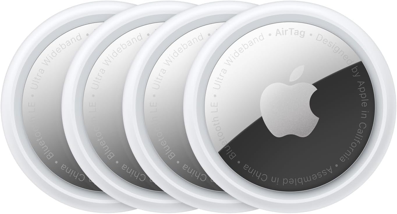 Apple AirTag 4 Pack. Keep Track of and find Your Keys, Wallet, Luggage, Backpack, and More. Simple one-tap Set up with iPhone or iPad - Authentic Apple Products.