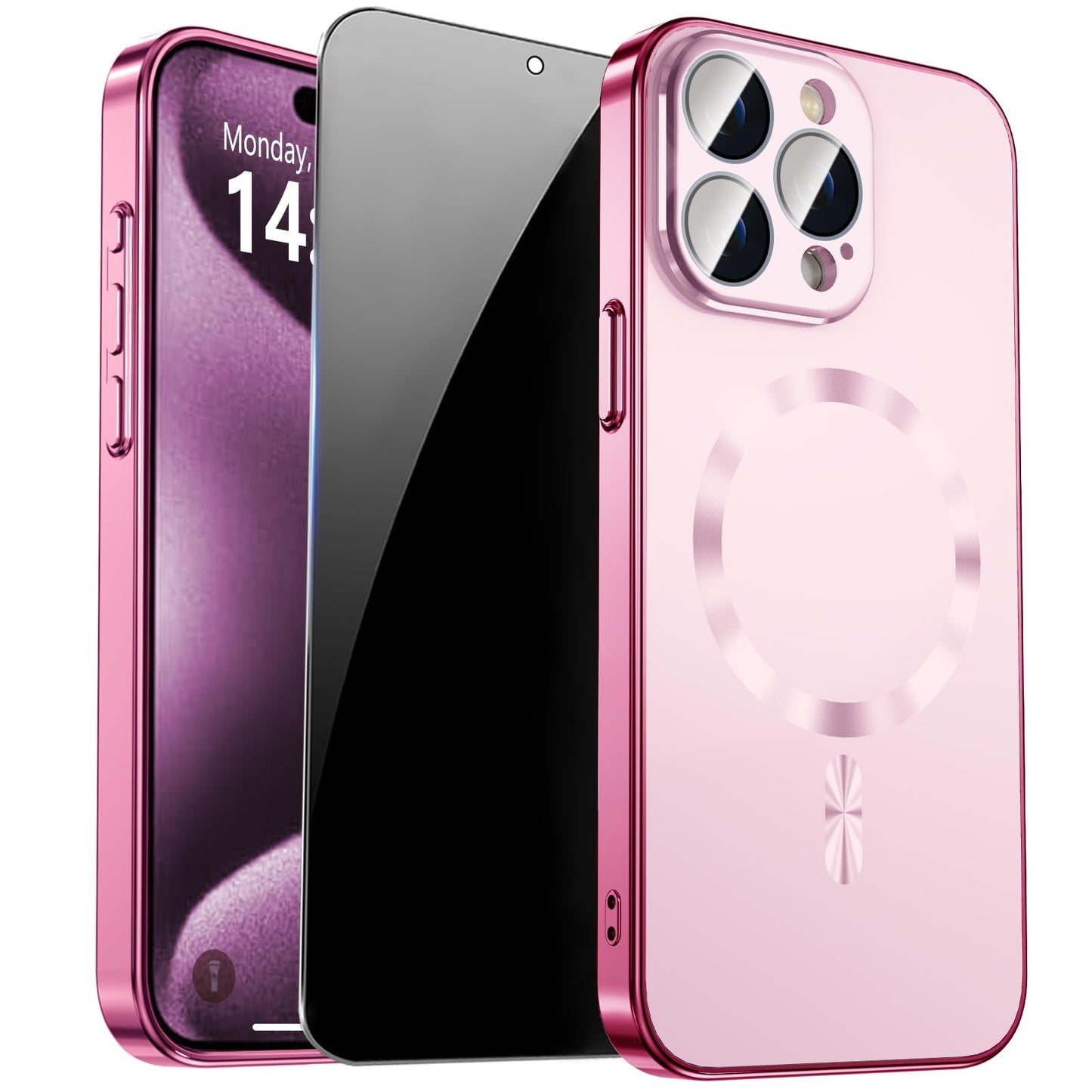 Magnetic for iPhone 14 Pro Max Case with Privacy Screen Protector & Built-in Camera Protection Cover for iPhone 14 Pro Max, Compatible with MagSafe Phone Case for iPhone 14 ProMax, Black - Authentic Apple Products.