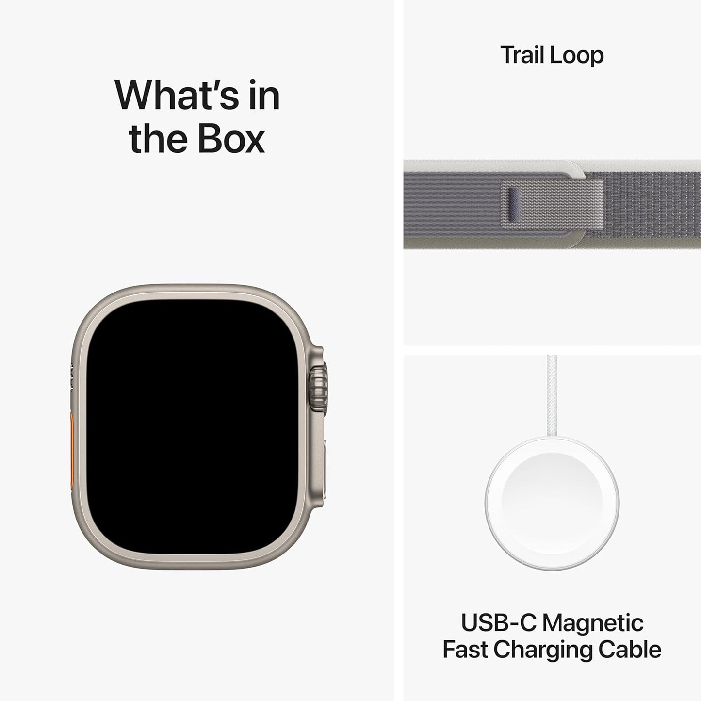 Apple Watch Ultra 2 [GPS + Cellular 49mm] Smartwatch with Rugged Titanium Case & Green/Grey Trail Loop S/M. Fitness Tracker, Precision GPS, Action Button, Extra-Long Battery Life - Authentic Apple Products.