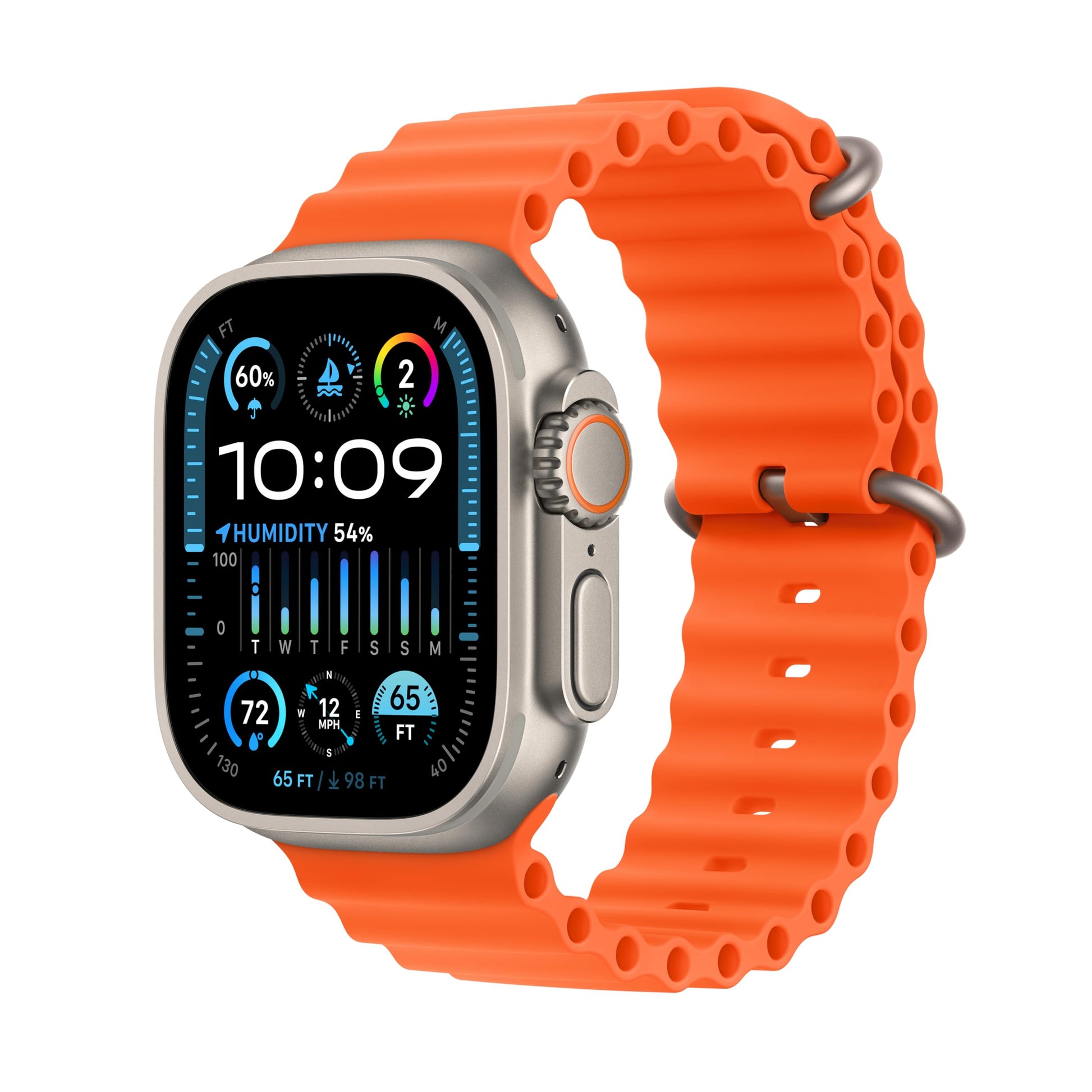 Apple Watch Ultra 2 [GPS + Cellular 49mm] Smartwatch with Rugged Titanium Case & Green/Grey Trail Loop S/M. Fitness Tracker, Precision GPS, Action Button, Extra-Long Battery Life