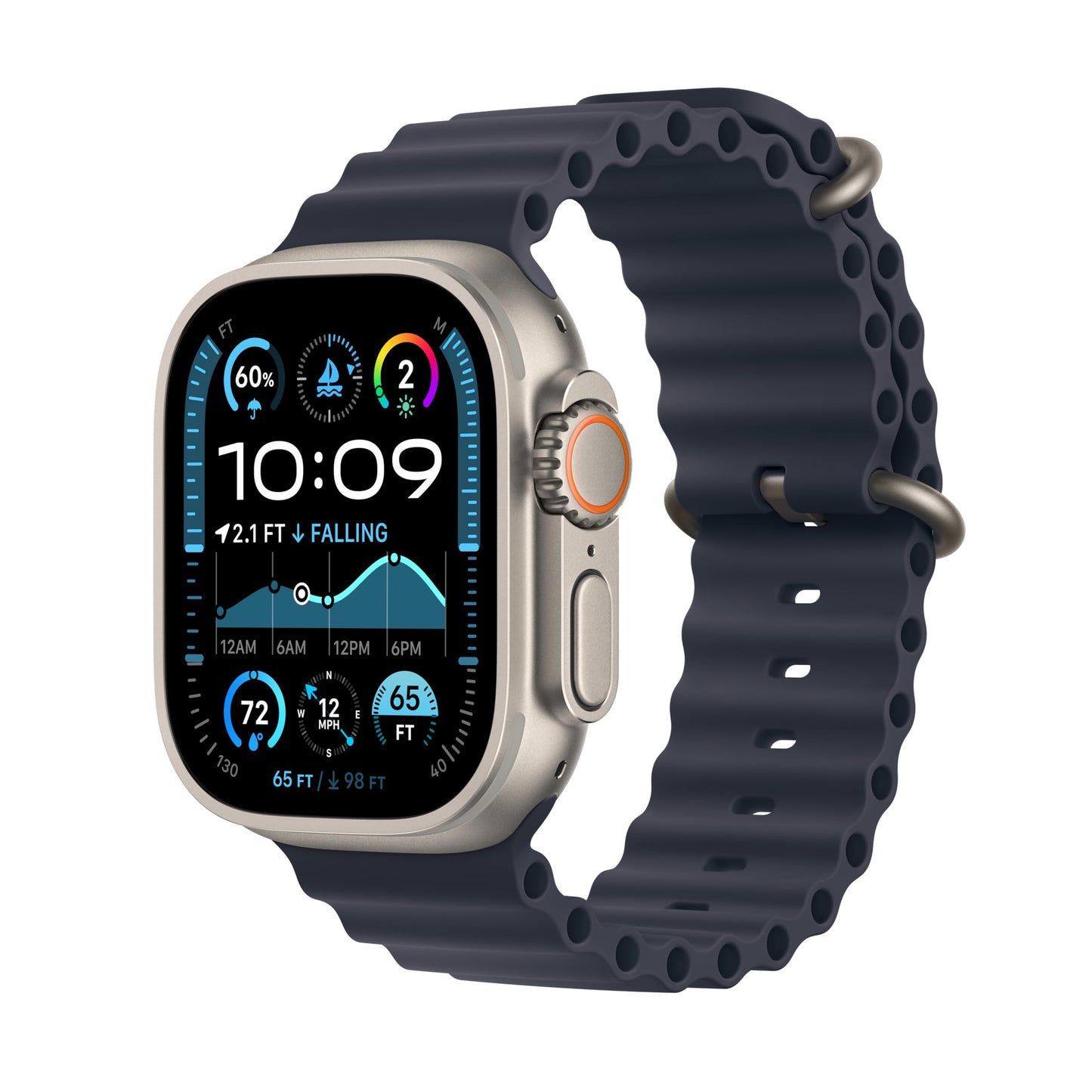 Apple Watch Ultra 2 [GPS + Cellular 49mm] Smartwatch with Rugged Titanium Case & Green/Grey Trail Loop S/M. Fitness Tracker, Precision GPS, Action Button, Extra-Long Battery Life
