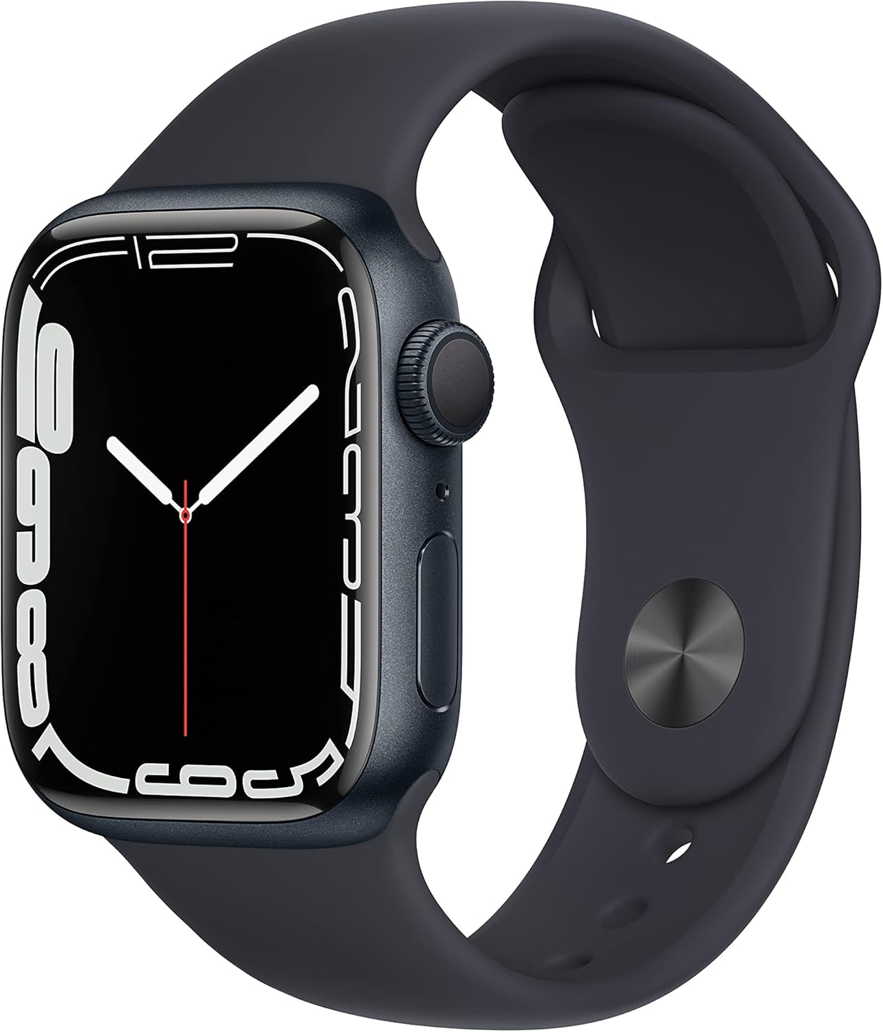 Apple Watch Series 7 (GPS, 41mm) Midnight Aluminum Case with Midnight Sport Band, Regular (Renewed) - Authentic Apple Products.