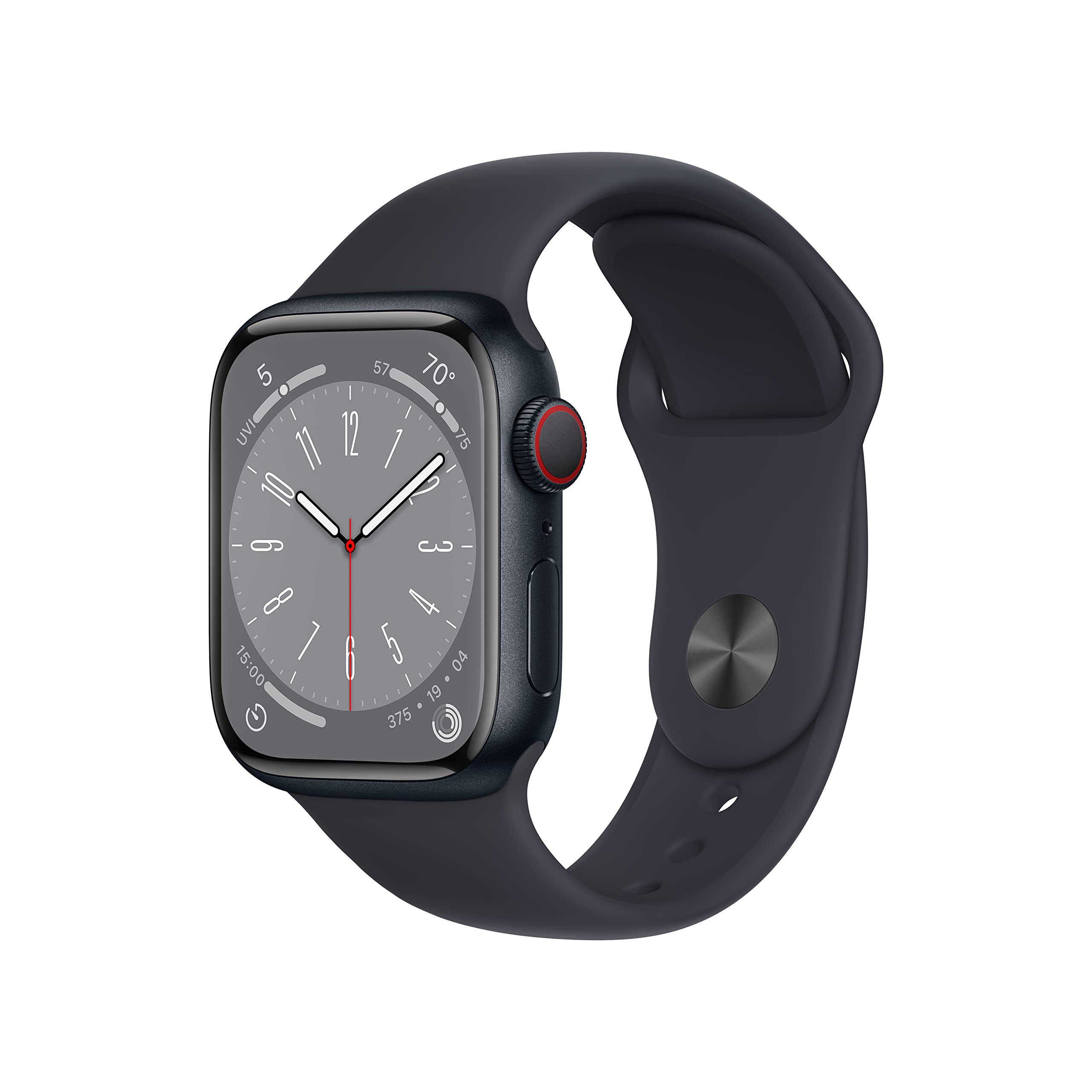 Apple Watch Series 8 (GPS, 45mm) Midnight Aluminum Case with Midnight Sport Band (Renewed Premium) - Authentic Apple Products.