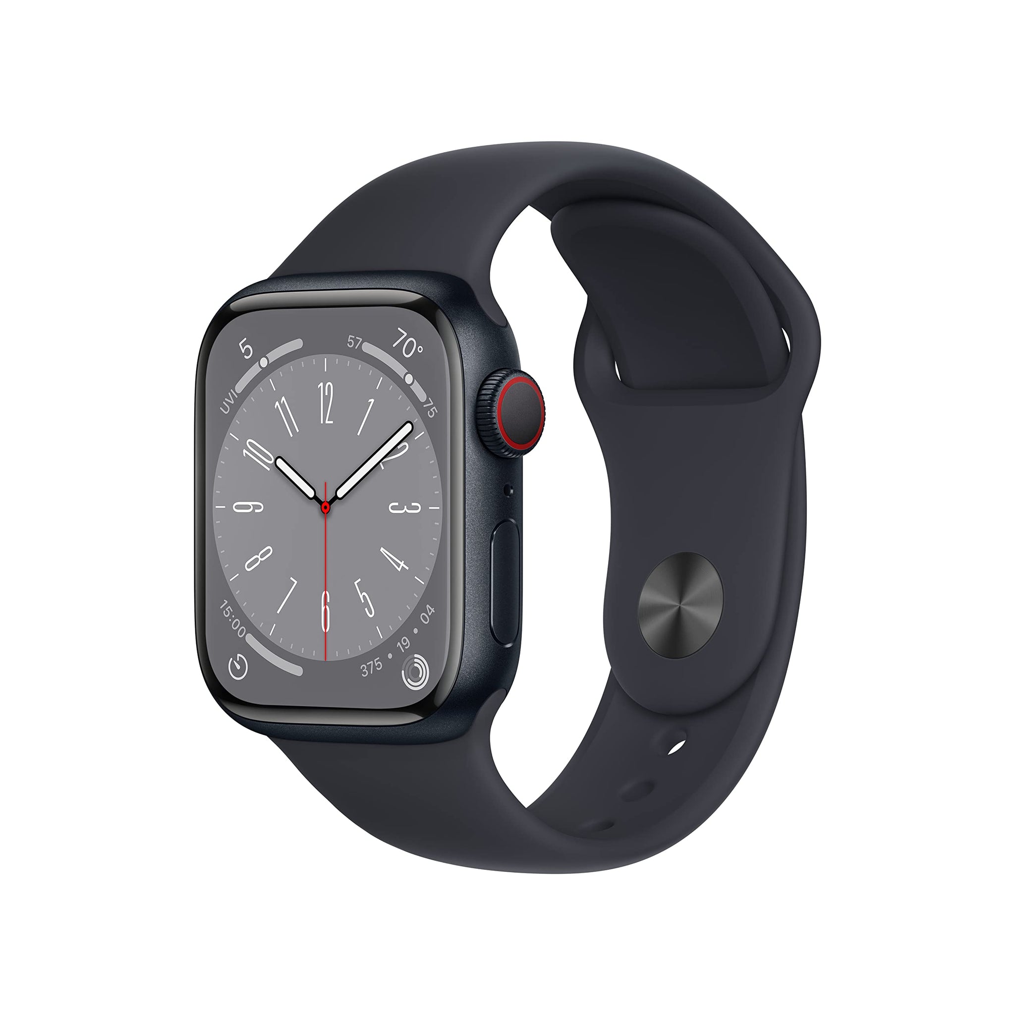 Apple Watch Series 8 (GPS, 45mm) Midnight Aluminum Case with Midnight Sport Band (Renewed Premium) - Authentic Apple Products.