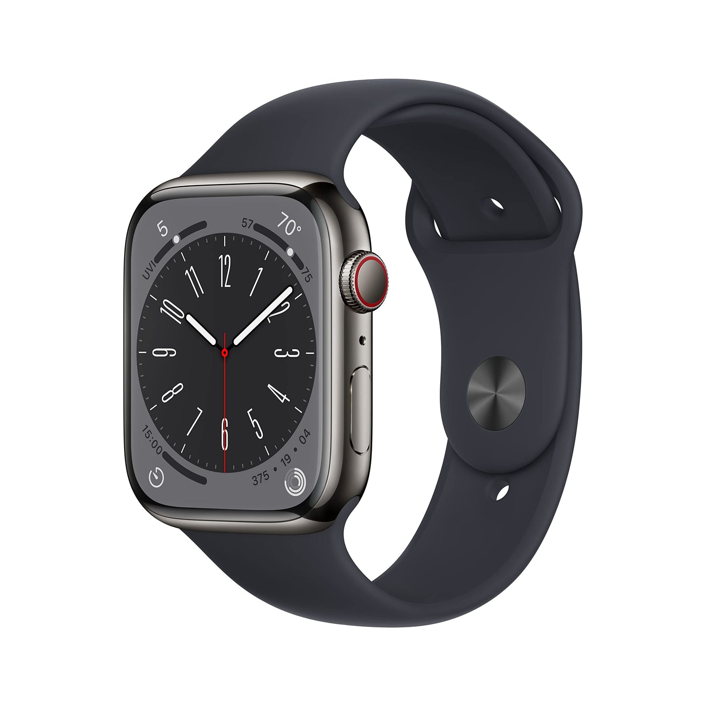 Apple Watch Series 8 (GPS, 45mm) Midnight Aluminum Case with Midnight Sport Band (Renewed Premium) - Authentic Apple Products.