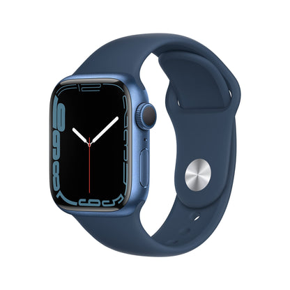 Apple Watch Series 7 (GPS, 41mm) Midnight Aluminum Case with Midnight Sport Band, Regular (Renewed)