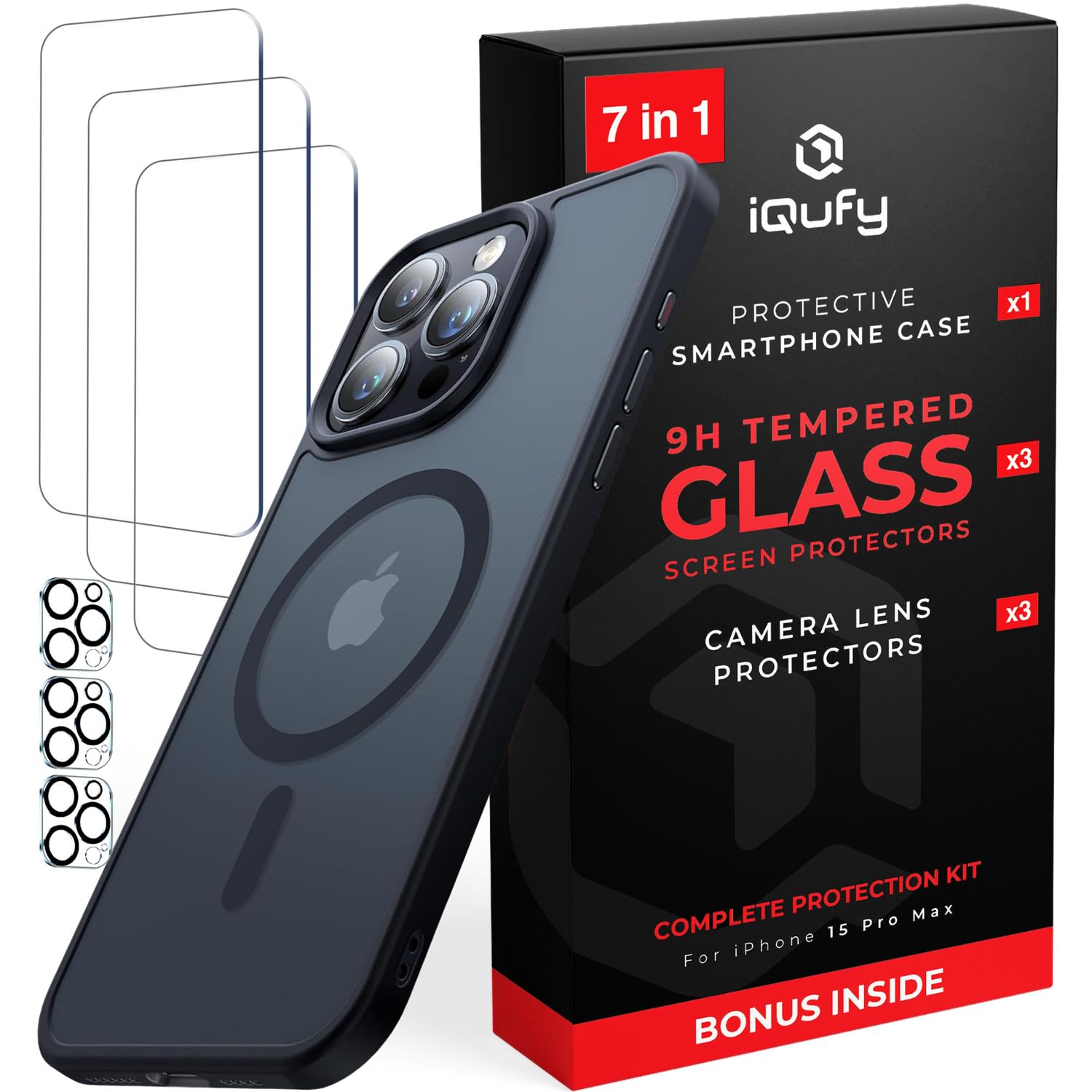 7-in-1 iPhone 15 Pro Max 3X Screen Protection - Authentic Apple Products.
