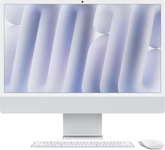 Apple 2024 iMac All-in-One Desktop Computer with M4 chip with 8-core CPU and 8-core GPU: Built for Apple Intelligence, 24-inch Retina Display, 16GB Unified Memory, 256GB SSD Storage; Silver - Authentic Apple Products.