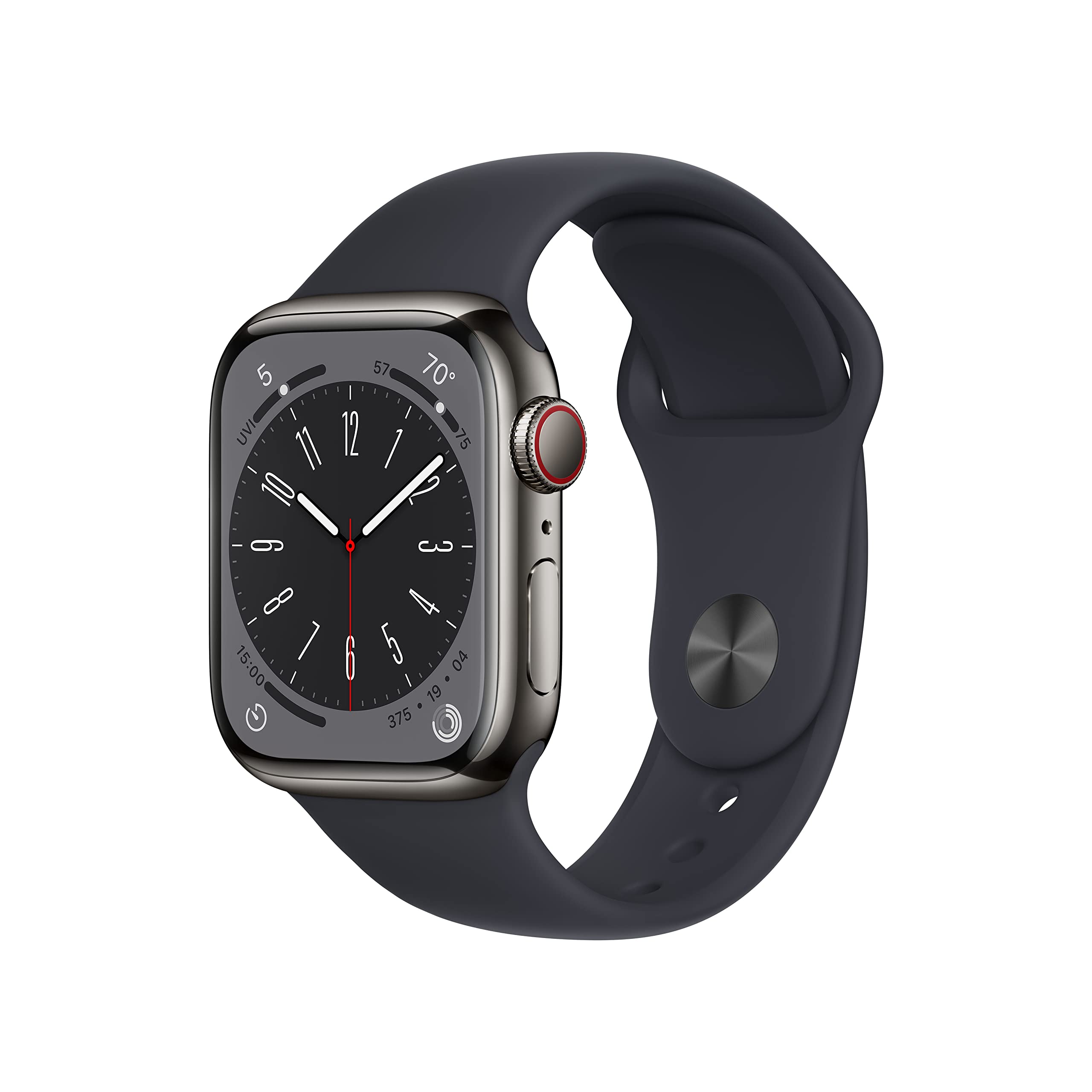 Apple Watch Series 8 (GPS, 45mm) Midnight Aluminum Case with Midnight Sport Band (Renewed Premium) - Authentic Apple Products.