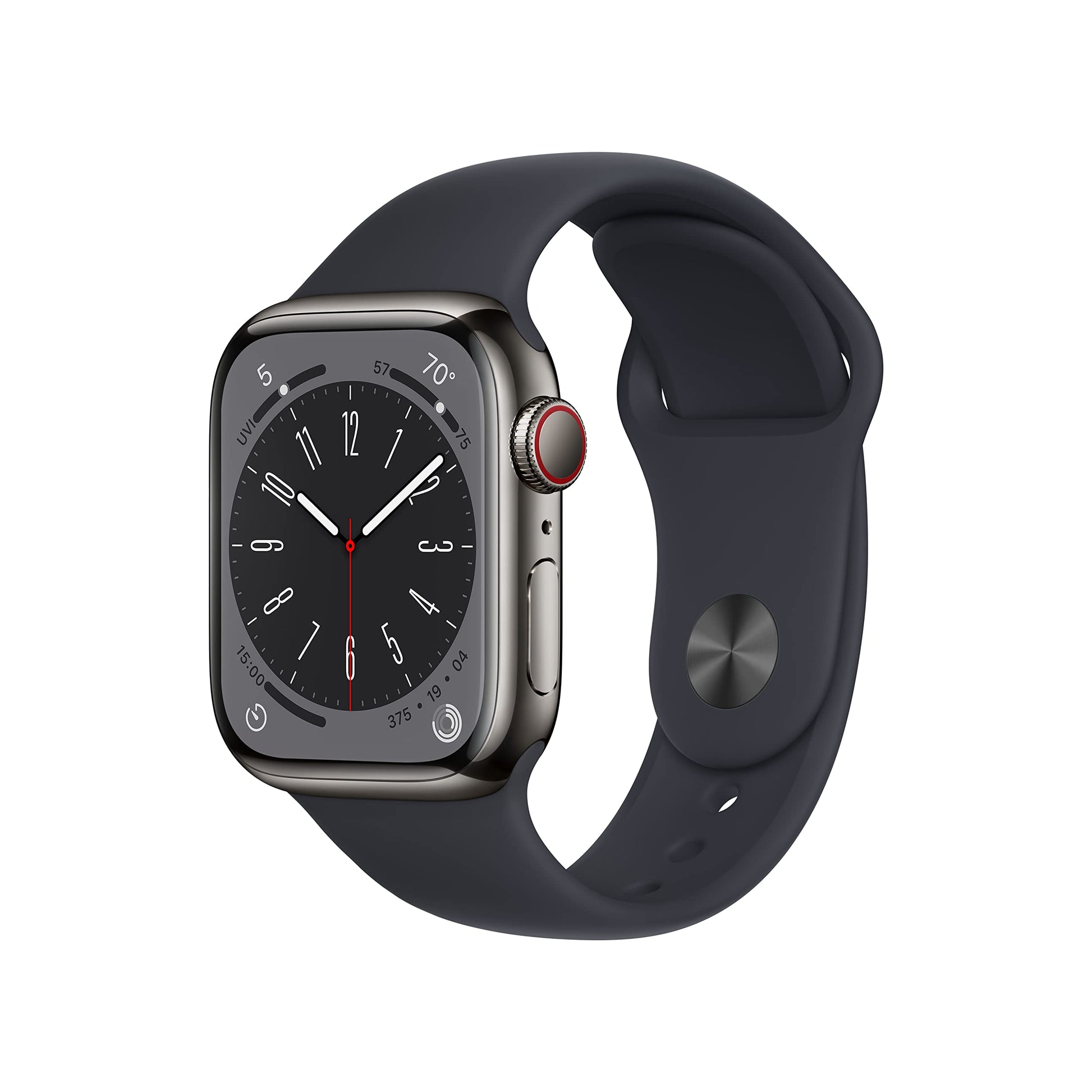 Apple Watch Series 8 (GPS, 45mm) Midnight Aluminum Case with Midnight Sport Band (Renewed Premium) - Authentic Apple Products.