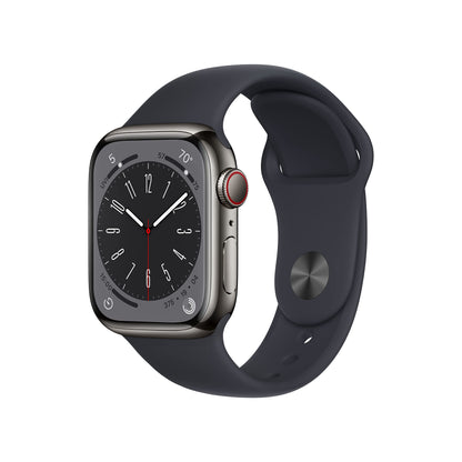 Apple Watch Series 8 (GPS, 45mm) Midnight Aluminum Case with Midnight Sport Band (Renewed Premium) - Authentic Apple Products.