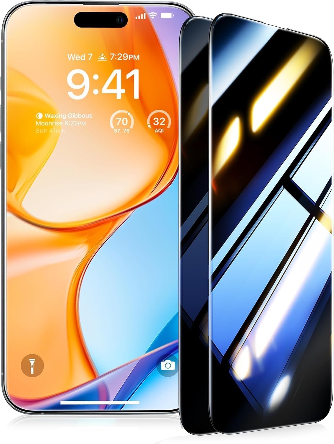UltraGlass 9H+ Glass for iPhone 15 Pro Max Privacy Screen Protector [Invisible Privacy Armor] Screen Protector 15 Pro Max Tempered [Full Coverage & Longest Durable] 15 Pro Max, 2 Pack