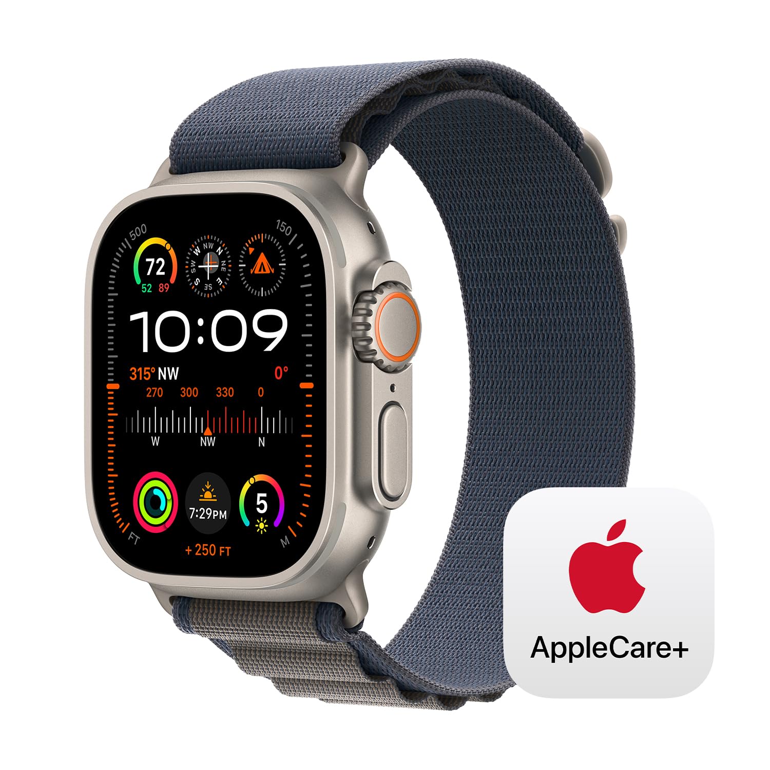 Apple Watch Ultra 2 [GPS + Cellular 49mm] Smartwatch with Rugged Titanium Case & Green/Grey Trail Loop S/M. Fitness Tracker, Precision GPS, Action Button, Extra-Long Battery Life