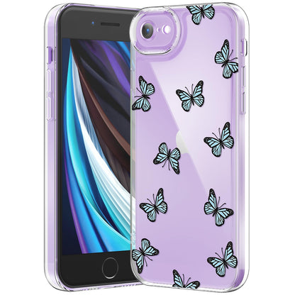 iPhone Clear Case with Cute Butterfly Pattern Design for Girls Women, Slim Soft TPU Shockproof Protective Aesthetic Cover for iPhones (Light Purple Butterfly) - Authentic Apple Products.