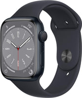 Apple Watch Series 8 (GPS, 45mm) Midnight Aluminum Case with Midnight Sport Band (Renewed Premium) - Authentic Apple Products.
