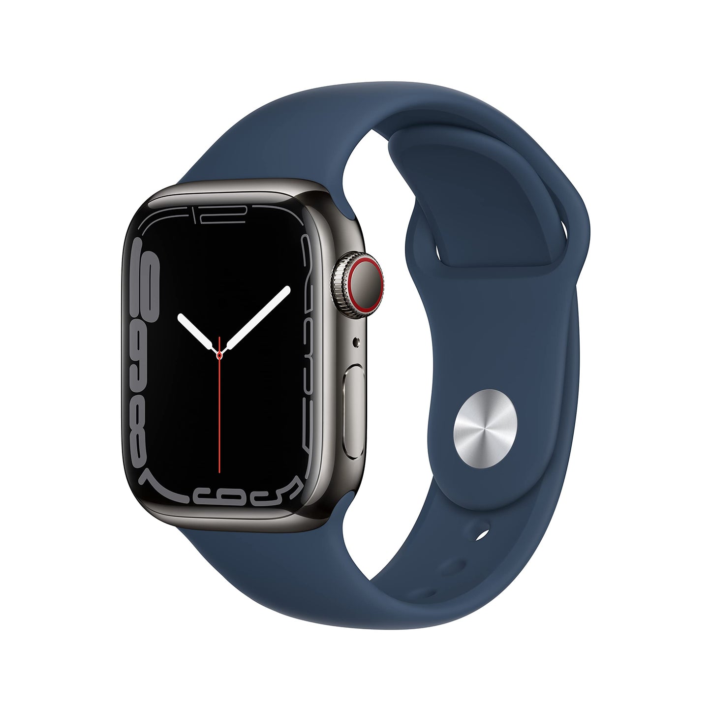 Apple Watch Series 7 (GPS, 41mm) Midnight Aluminum Case with Midnight Sport Band, Regular (Renewed) - Authentic Apple Products.