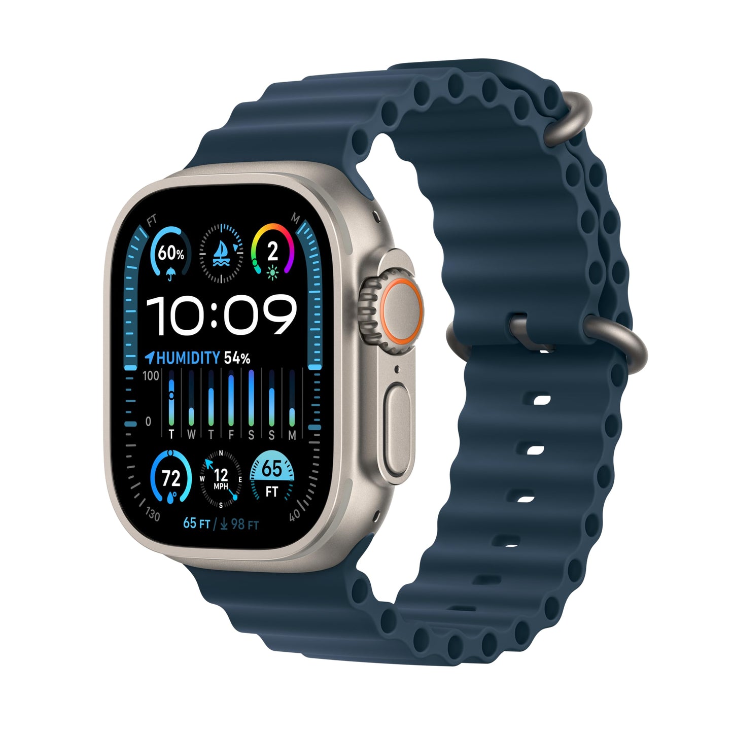 Apple Watch Ultra 2 [GPS + Cellular 49mm] Smartwatch with Rugged Titanium Case & Green/Grey Trail Loop S/M. Fitness Tracker, Precision GPS, Action Button, Extra-Long Battery Life