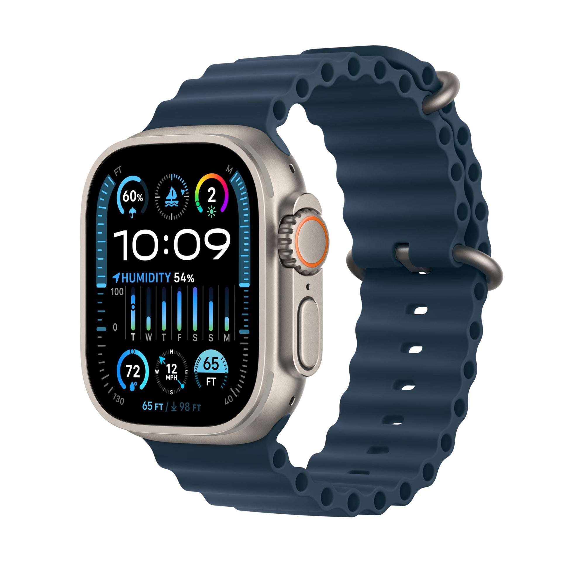 Apple Watch Ultra 2 [GPS + Cellular 49mm] Smartwatch with Rugged Titanium Case & Green/Grey Trail Loop S/M. Fitness Tracker, Precision GPS, Action Button, Extra-Long Battery Life