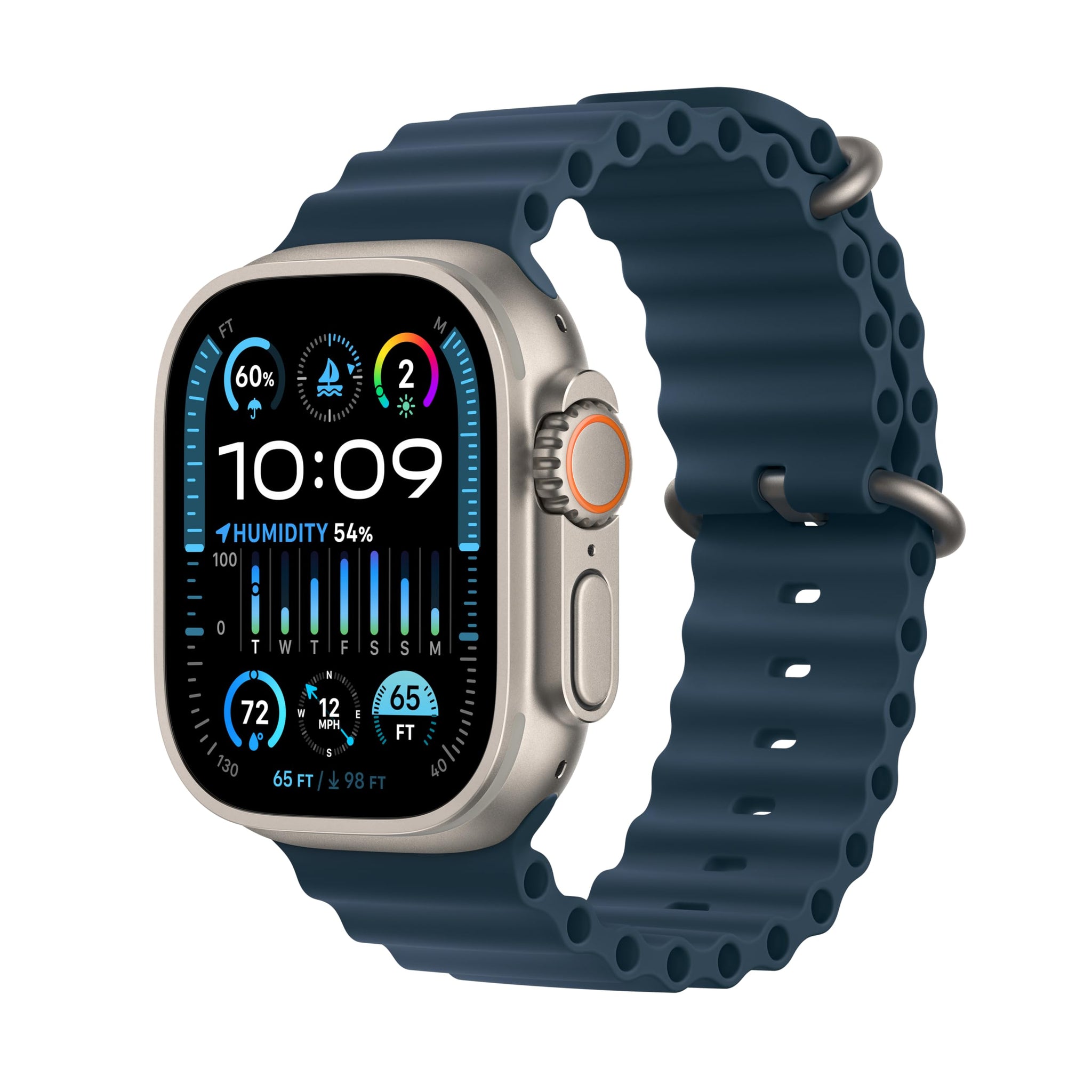 Apple Watch Ultra 2 [GPS + Cellular 49mm] Smartwatch with Rugged Titanium Case & Green/Grey Trail Loop S/M. Fitness Tracker, Precision GPS, Action Button, Extra-Long Battery Life