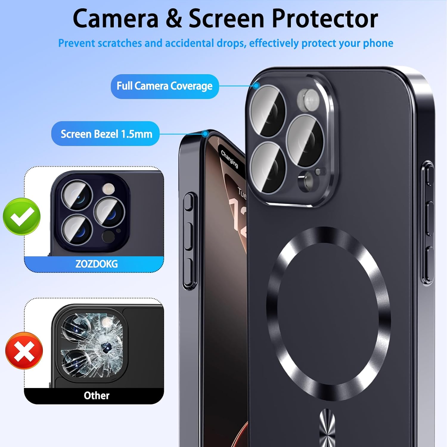 Magnetic for iPhone 14 Pro Max Case with Privacy Screen Protector & Built-in Camera Protection Cover for iPhone 14 Pro Max, Compatible with MagSafe Phone Case for iPhone 14 ProMax, Black - Authentic Apple Products.