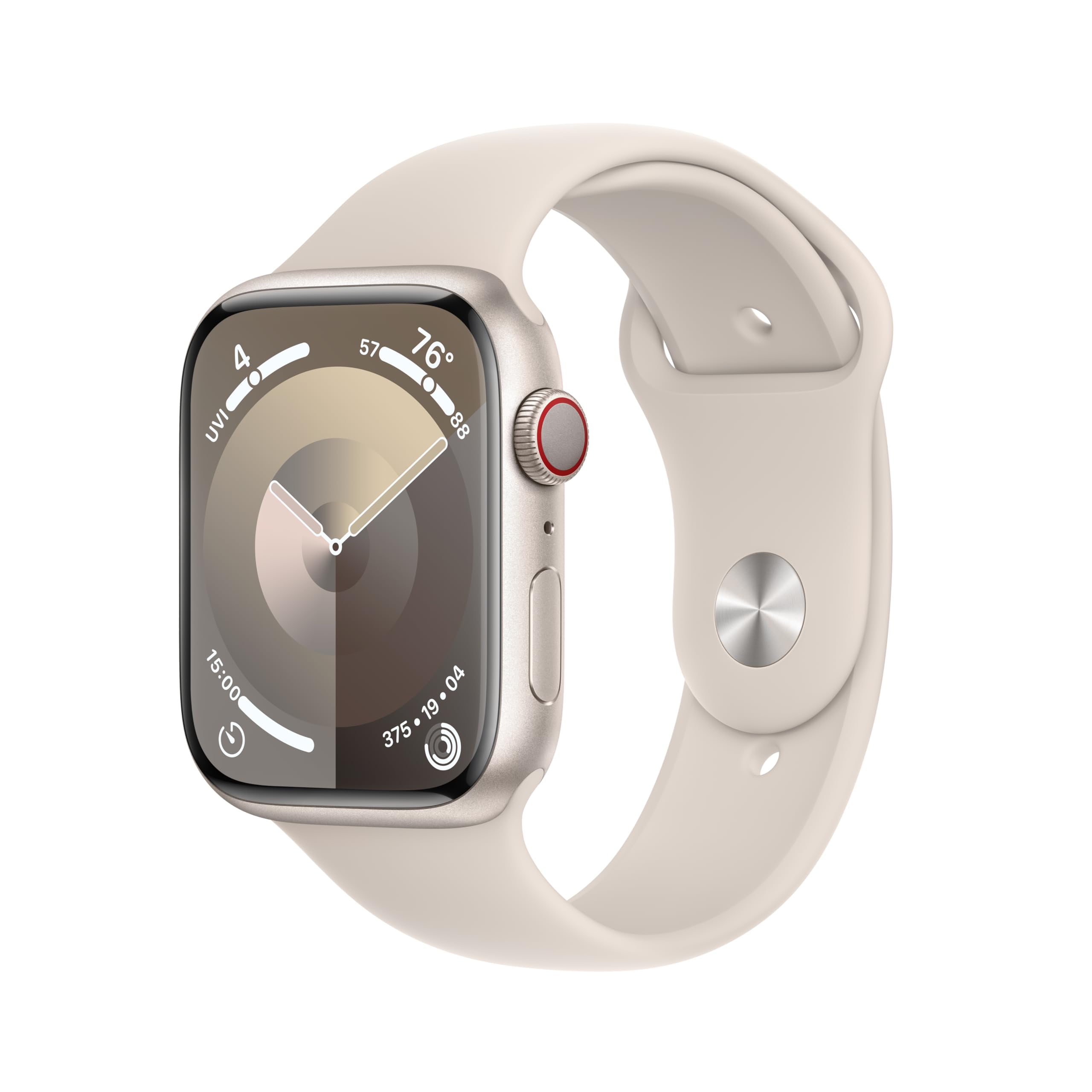 Apple Watch Series 9 [GPS 45mm] Midnight Aluminum Case with Midnight Sport Band, S/M (Renewed) - Authentic Apple Products.