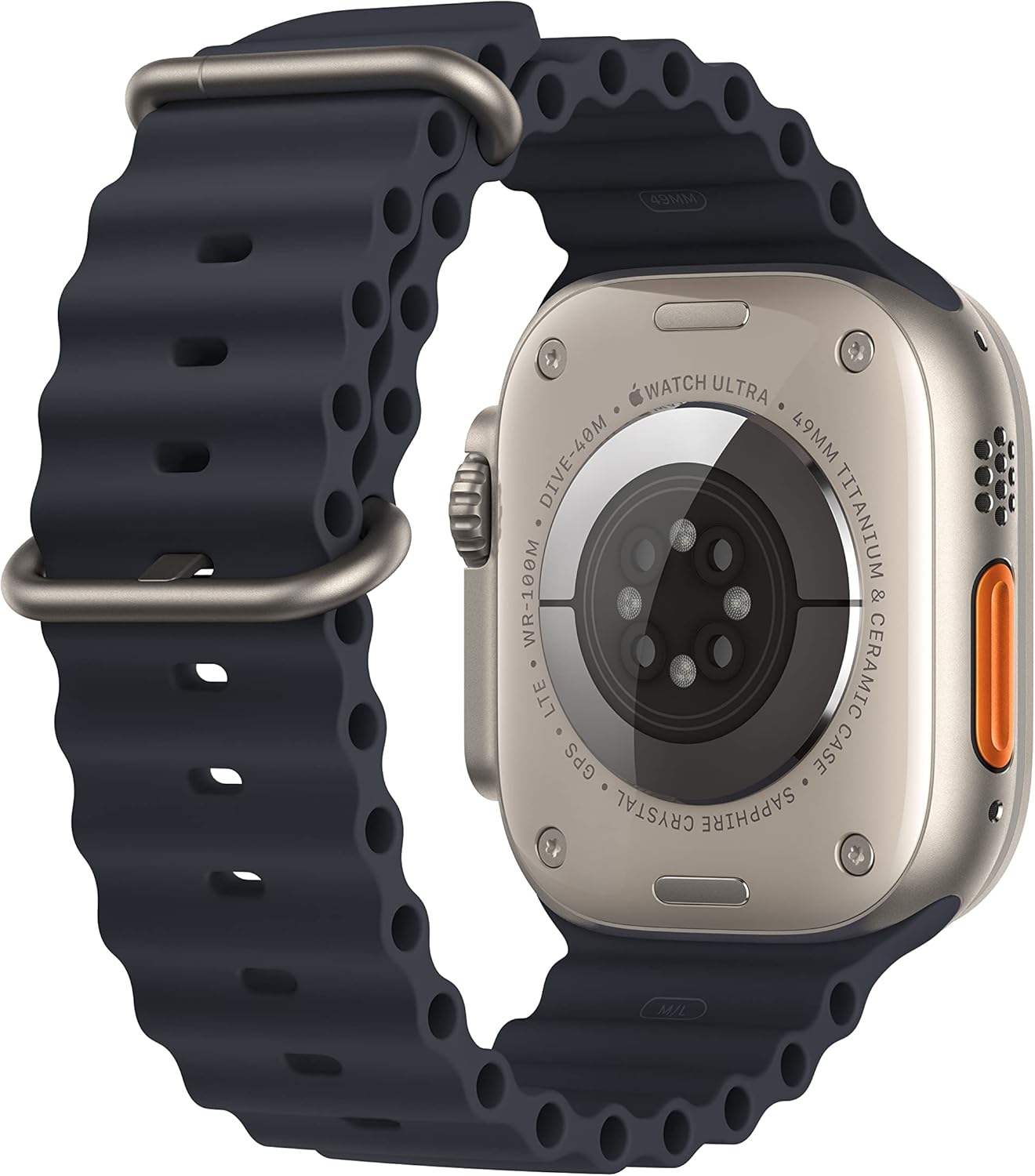 Apple Watch Ultra [GPS + Cellular 49mm] Titanium Case with Midnight Ocean Band, One Size (Renewed Premium) - Authentic Apple Products.