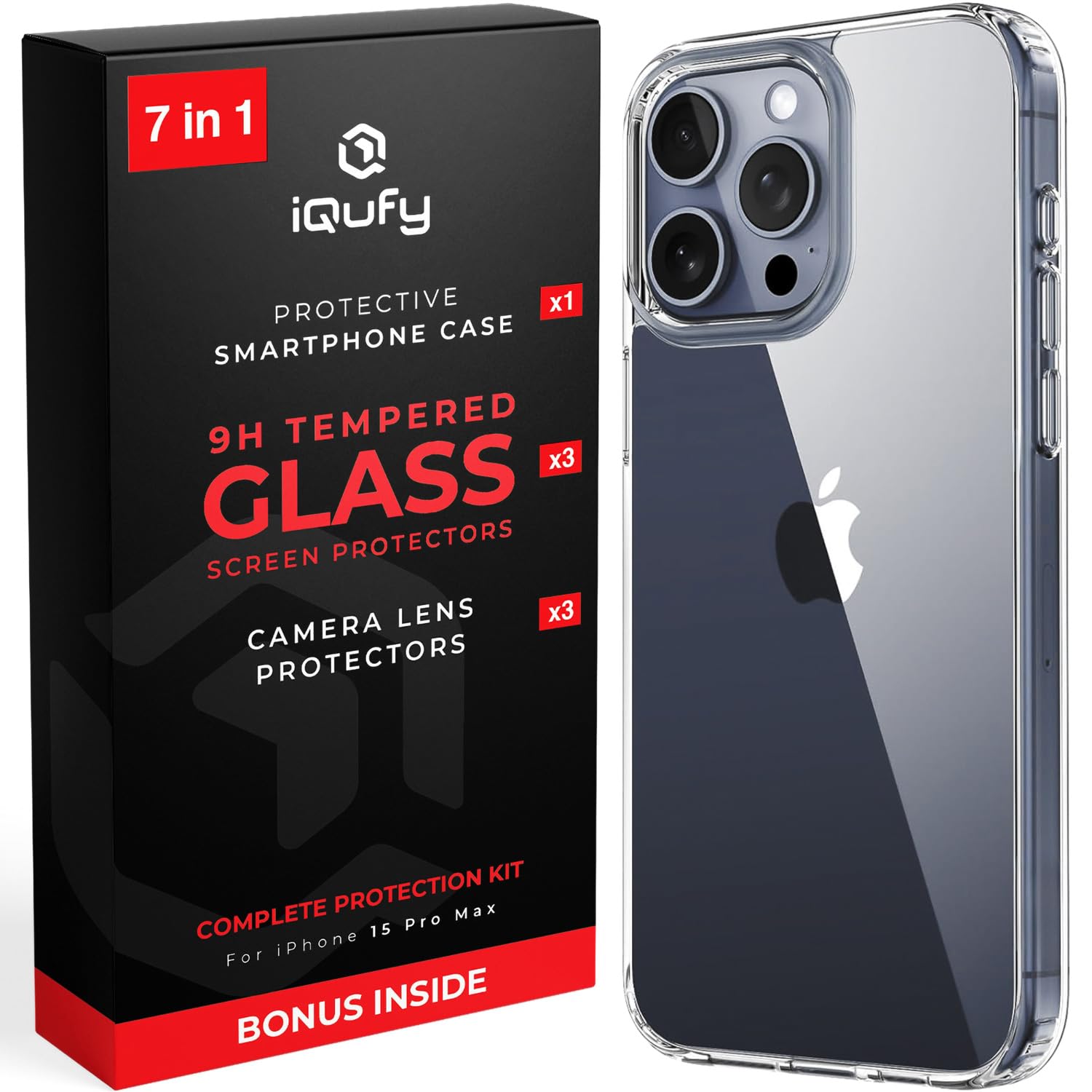 7-in-1 iPhone 15 Pro Max 3X Screen Protection - Authentic Apple Products.