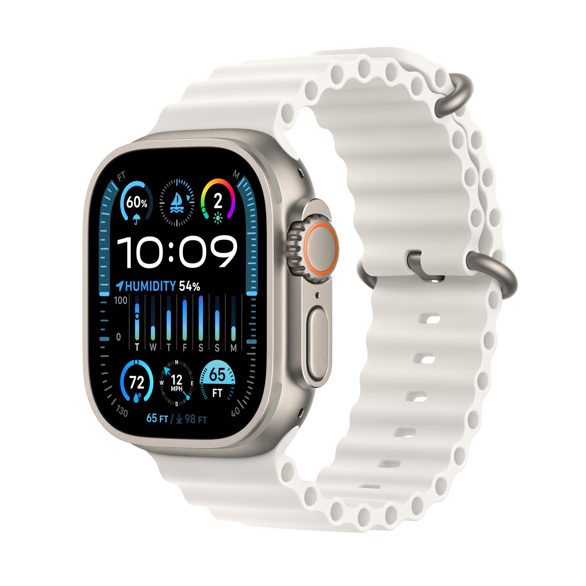 Apple Watch Ultra 2 [GPS + Cellular 49mm] Smartwatch with Rugged Titanium Case & Green/Grey Trail Loop S/M. Fitness Tracker, Precision GPS, Action Button, Extra-Long Battery Life